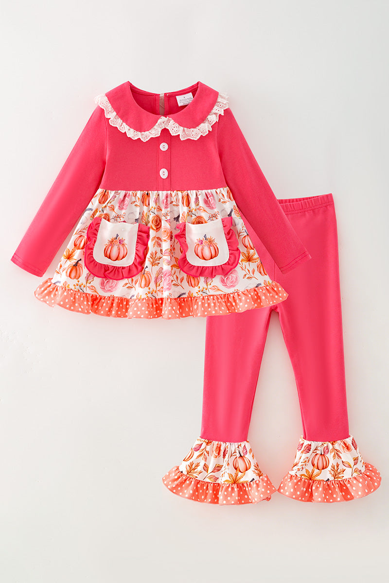 Fuchsia pumpkin printed tunic & pants. OFG62510