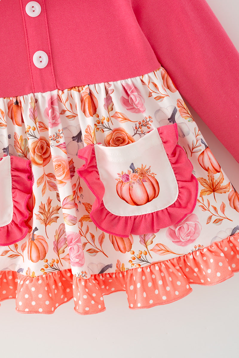Fuchsia pumpkin printed tunic & pants. OFG62510