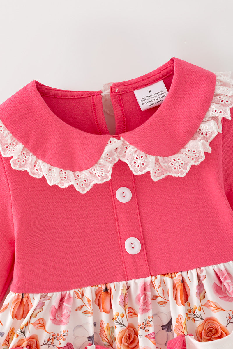 Fuchsia pumpkin printed tunic & pants. OFG62510