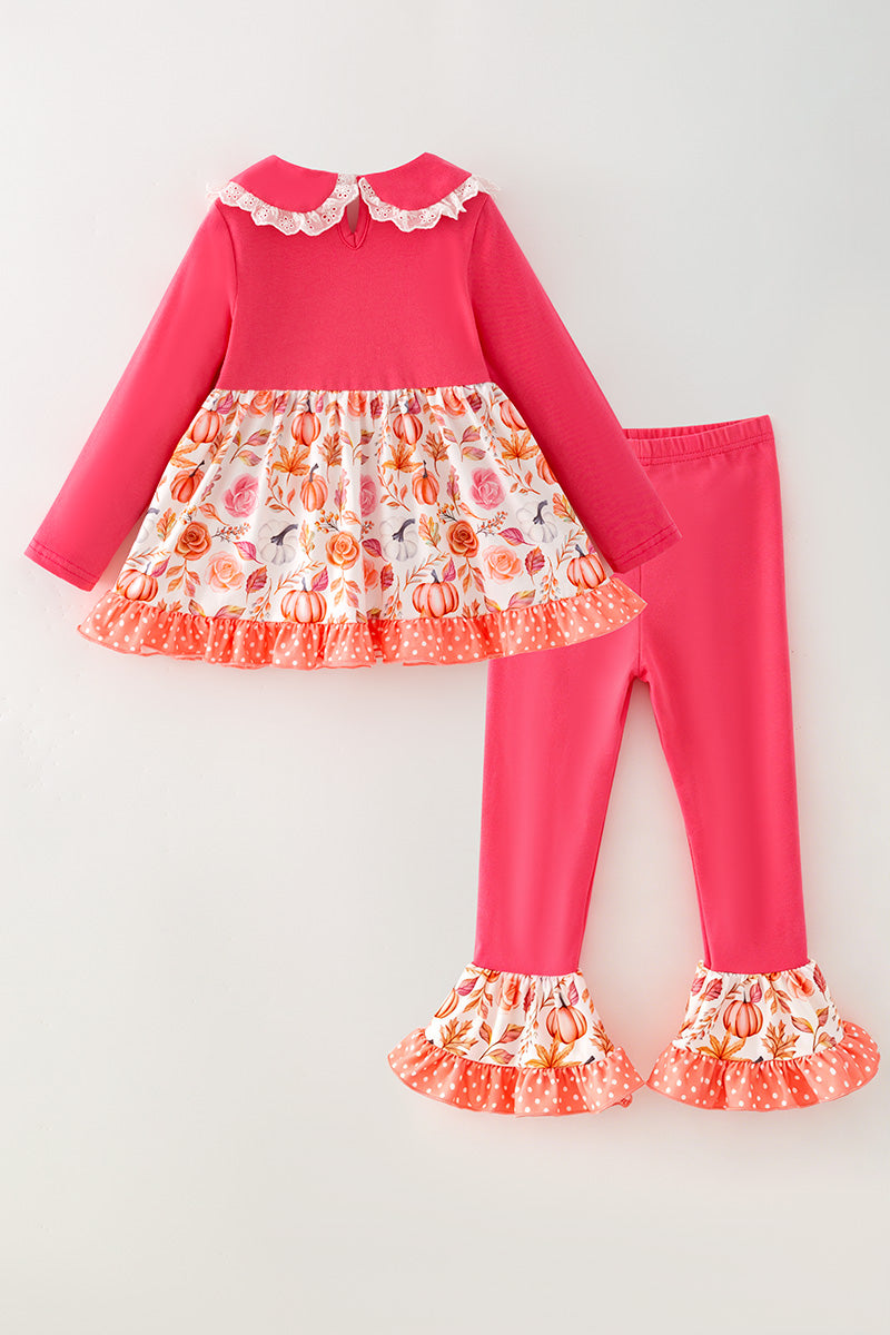 Fuchsia pumpkin printed tunic & pants. OFG62510