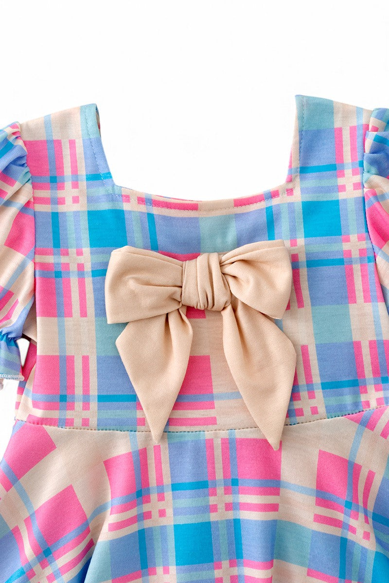 Pink & blue plaid Easter dress.