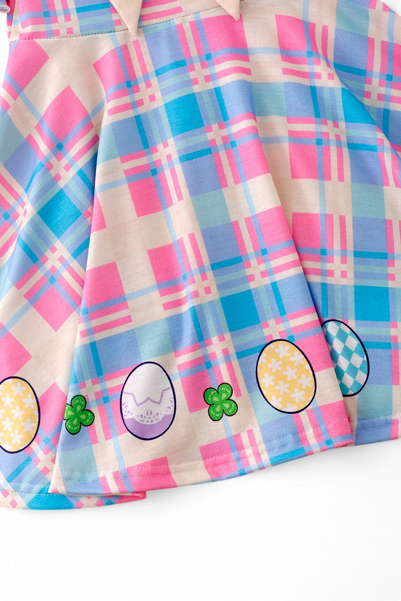 Pink & blue plaid Easter dress.