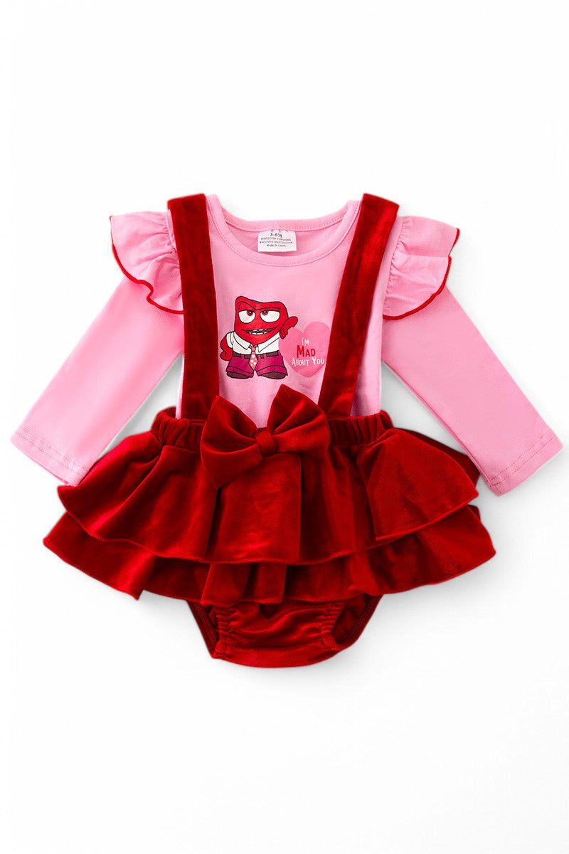 Valentines baby set suspender.