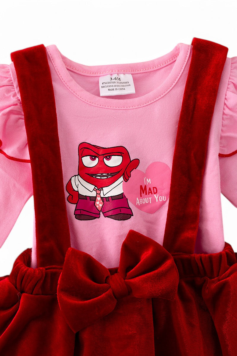 Valentines baby set suspender.