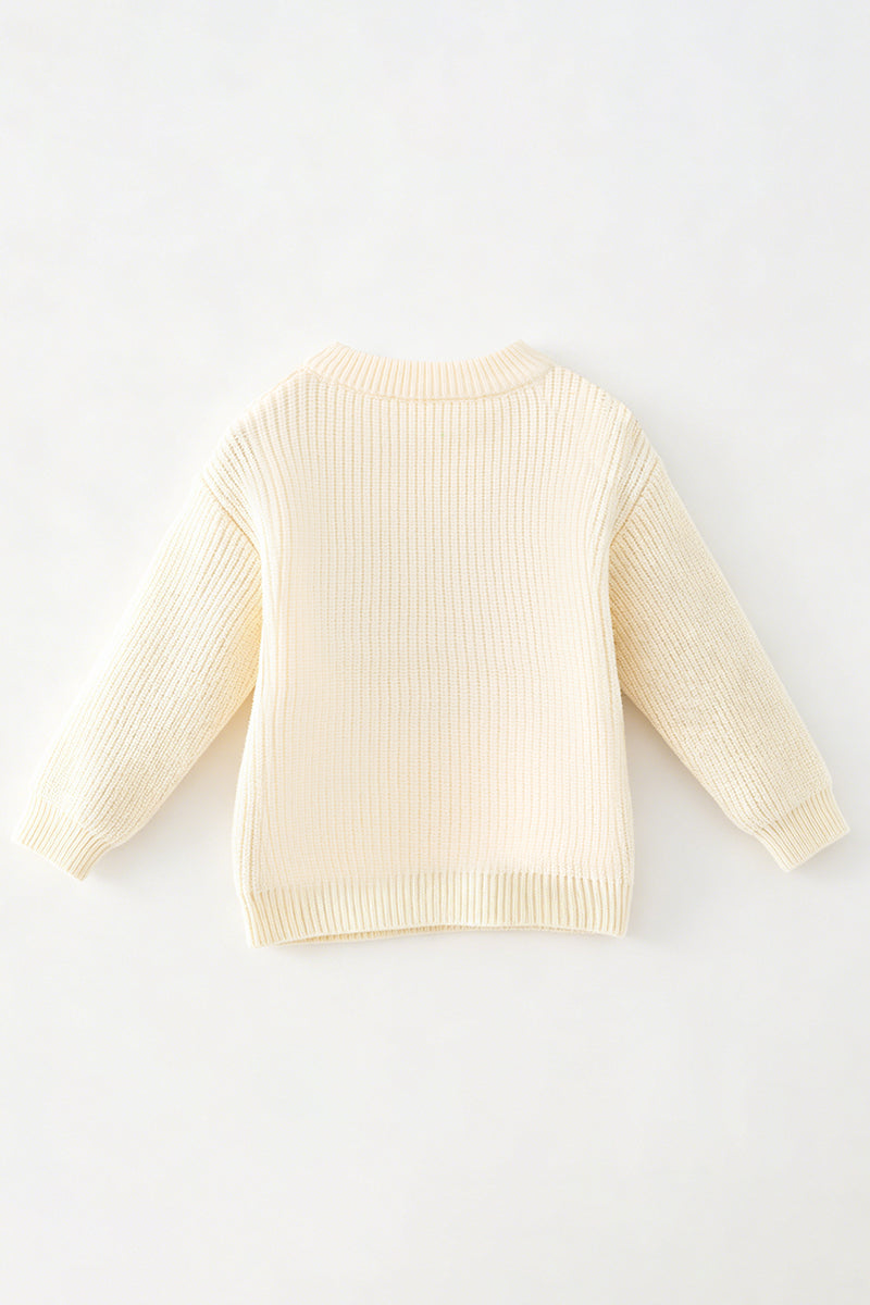 Howdy Fall embroidered knit sweater. TPG60422