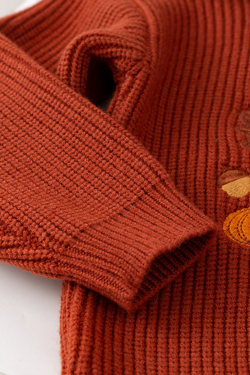 "Howdy Ya'll" Rust orange knit sweater. TPG60421 SOL