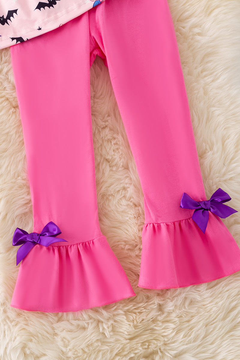 Trick or treat" Pink tunic and pink bottoms. OFG51040