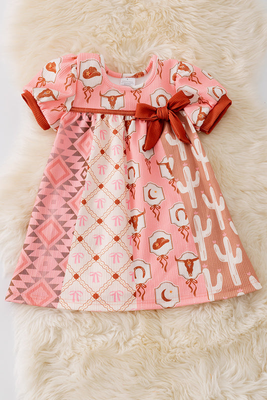 Multi-Printed western dress.