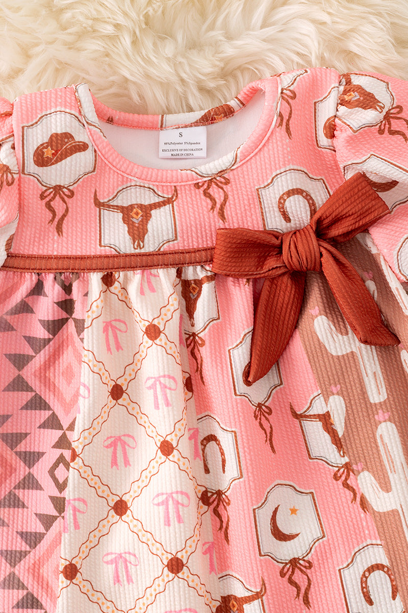Multi-Printed western dress.
