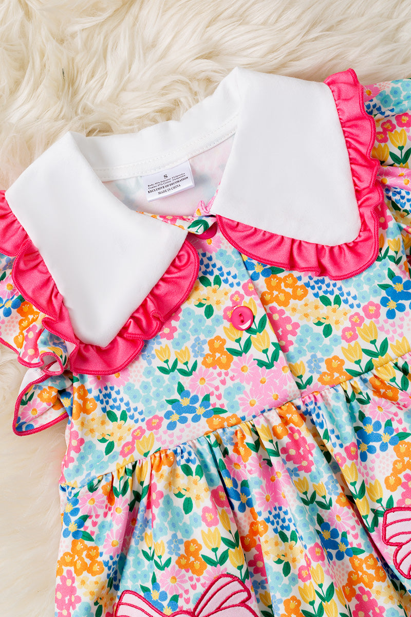 Floral tiered printed dress.