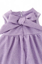 Load image into Gallery viewer, Lilah dress made with shimmery fabric &amp; faux fur trim.
