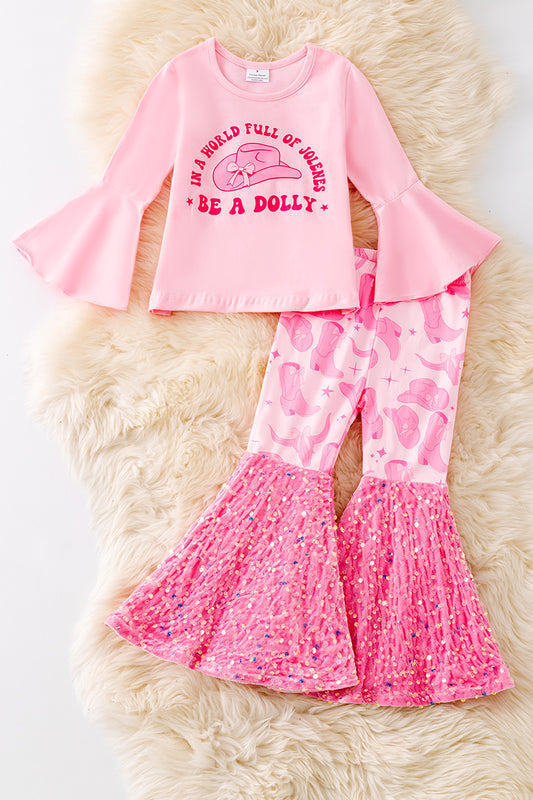 In a world full of Jolenes be a Dolly" Girls 2 piece set. OFG51042