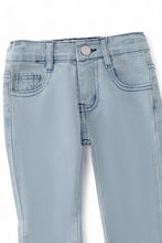 Load image into Gallery viewer, LT. blue denim pants with open sides.
