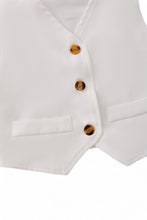 Load image into Gallery viewer, White button up Vest with simulate pockets.
