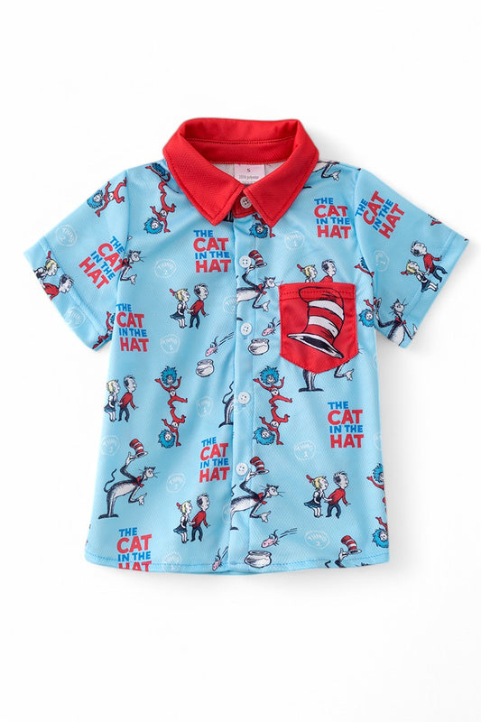 Dr Seuss printed button up shirt.