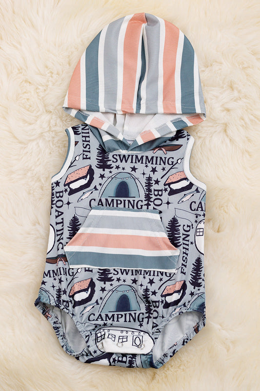 Camper baby onesie with hoodie.