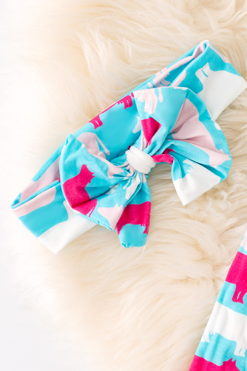 🎍Bamboo baby onesie with matching headband.