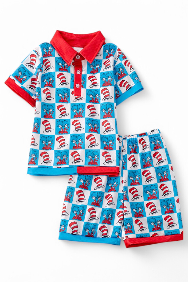 Thing 1 & 2 printed boys 2 piece set.