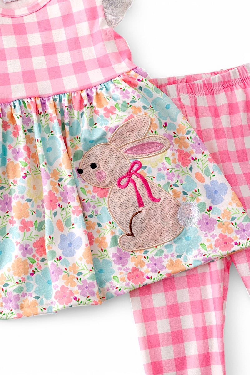 Easter bunny applique gingham tunic & matching leggings.