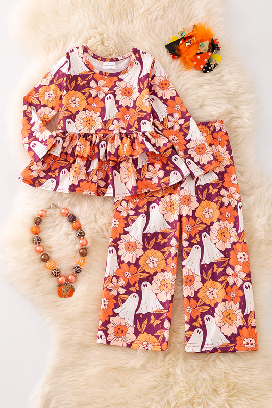 Ghost floral printed ruffle tunic and pants. OFG52305