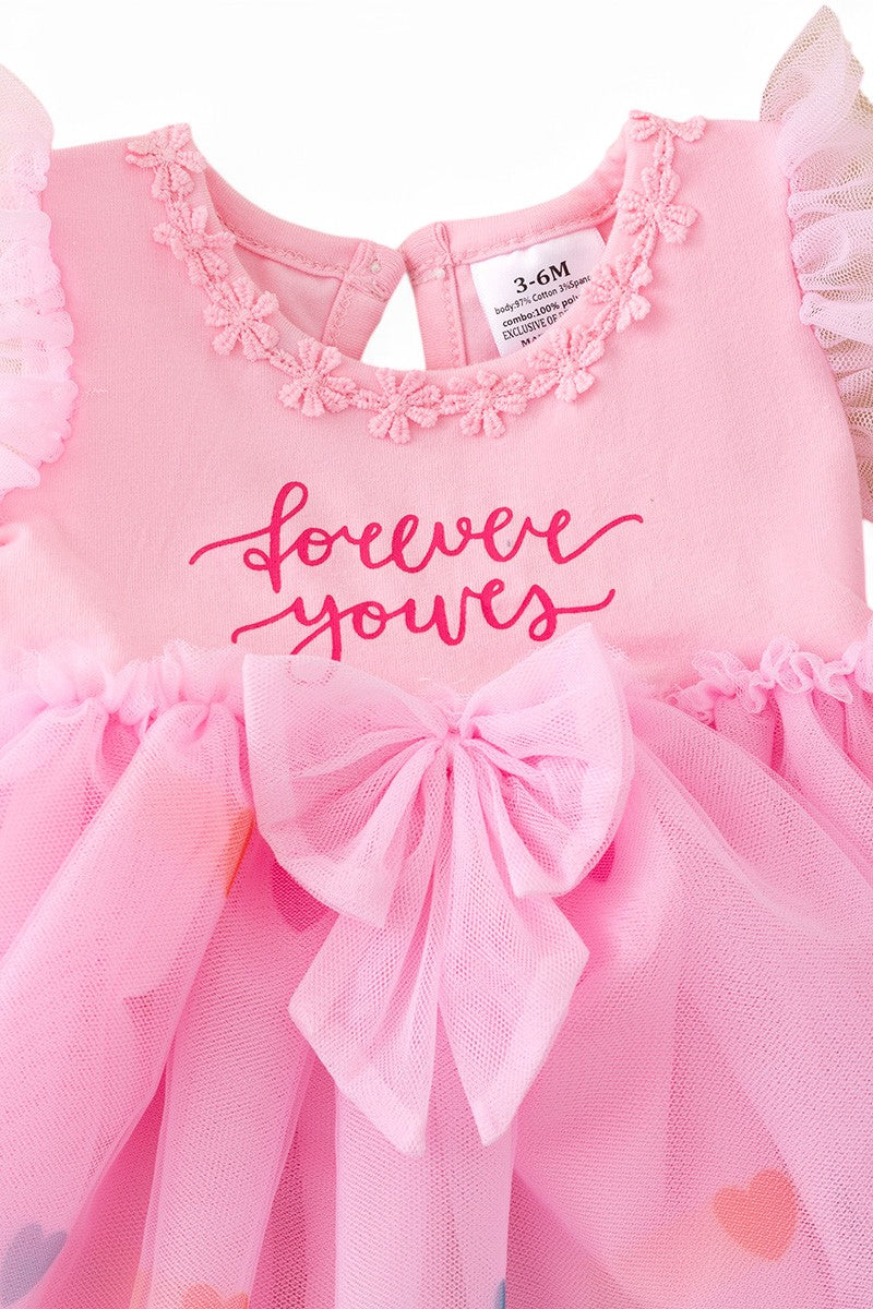 Forever yours, heart printed baby set.