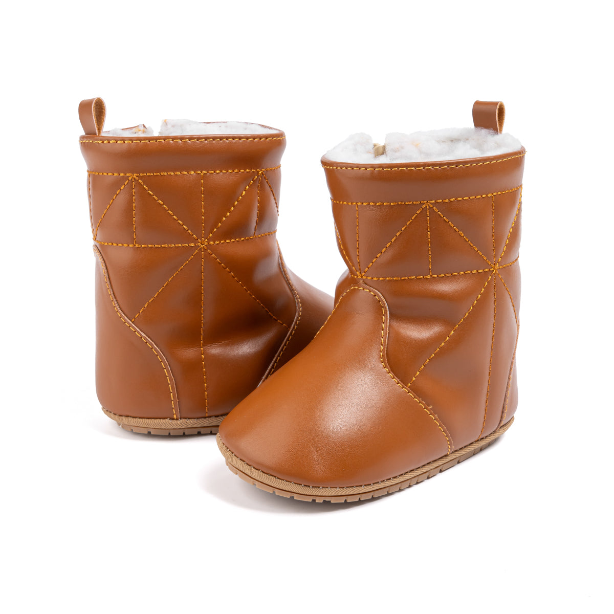 Girls pleather baby boots with sherpa inside. CG5416