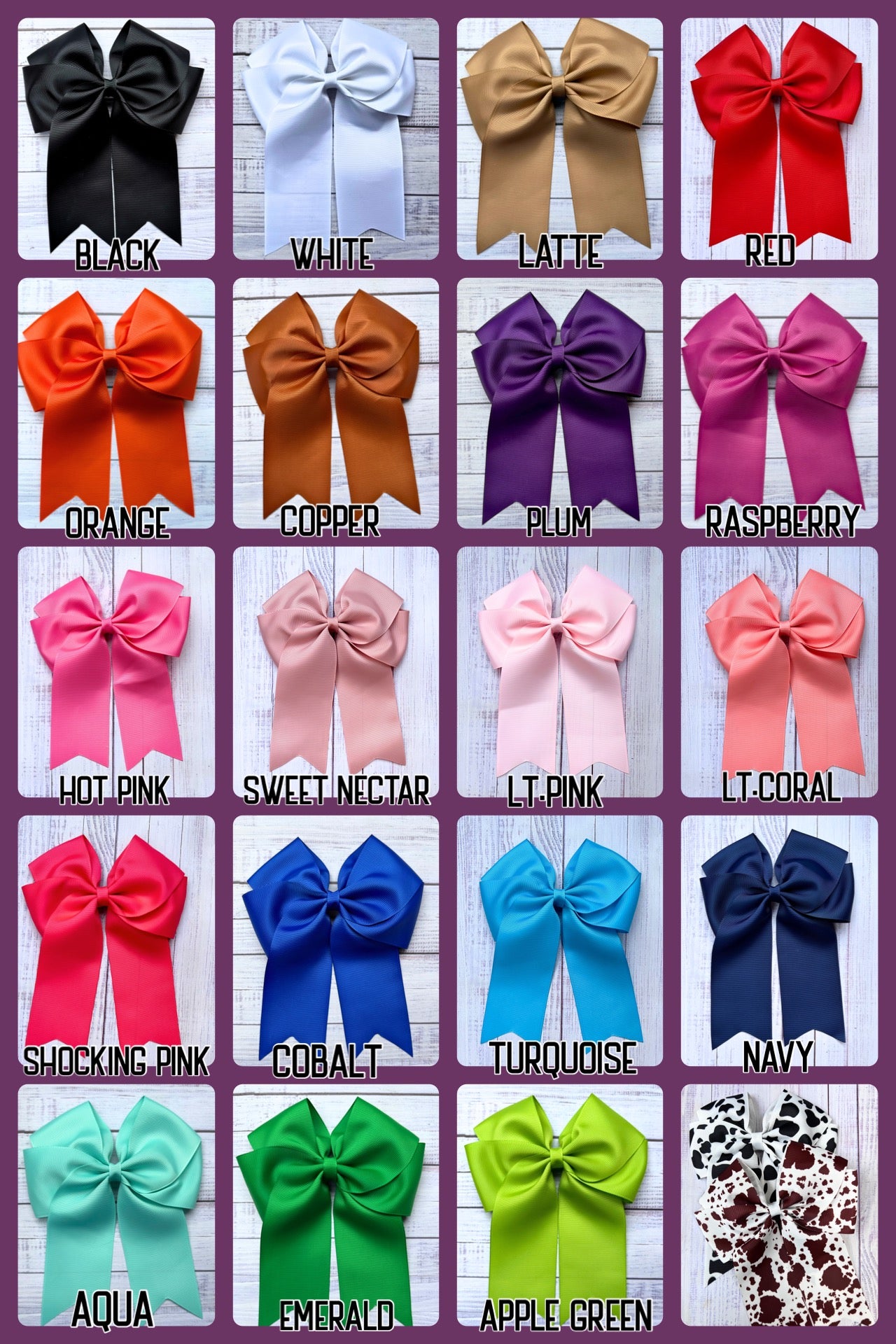 (Ribbon Coquette) Cute tale bows available in 11 colors! 6"WIDE X 7.5"HEIGHT