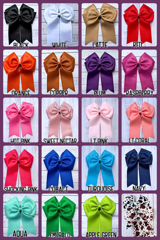 (Ribbon Coquette) Cute tale bows available in 11 colors! 6"WIDE X 7.5"HEIGHT