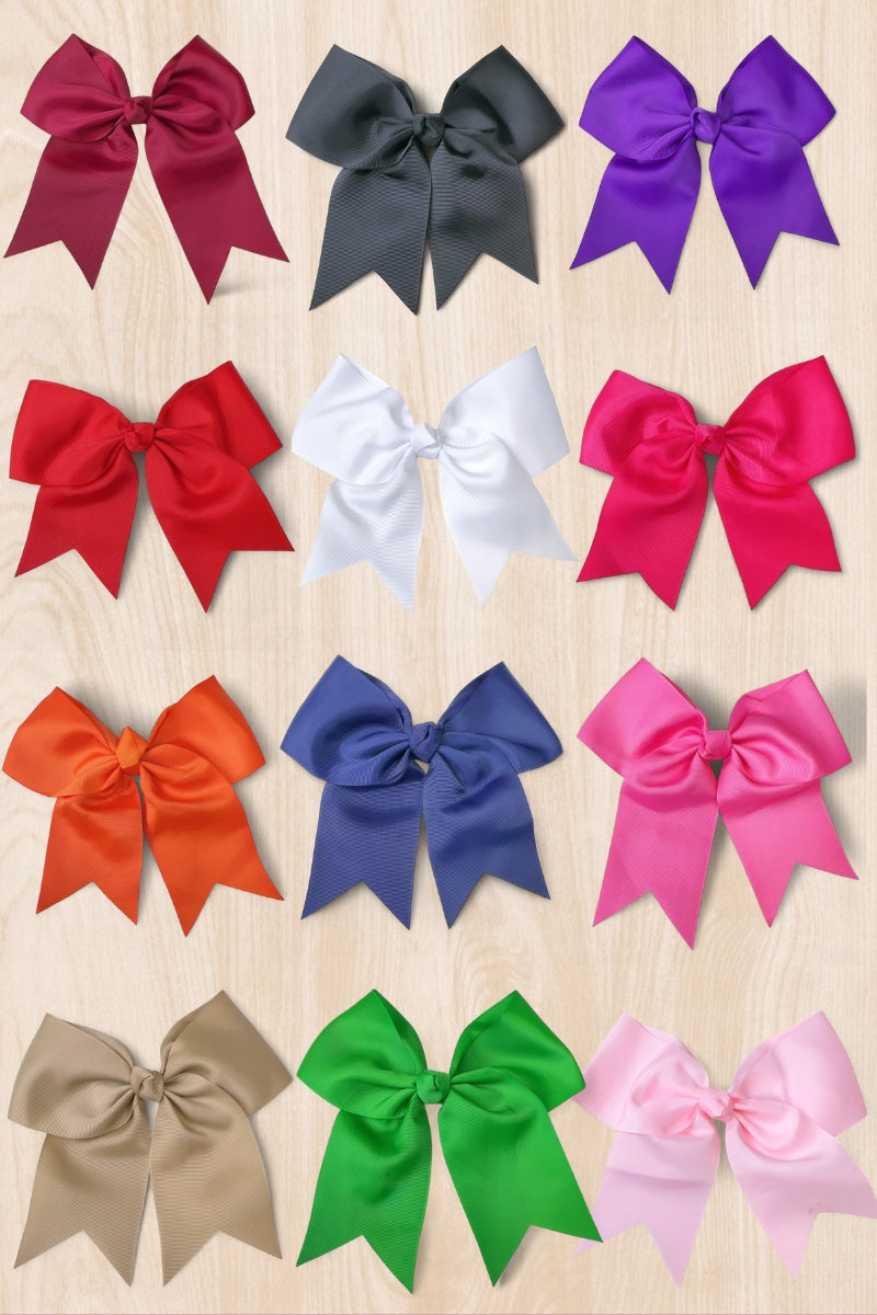 8" X 8" Cheer leader hair bows with alligator clip.