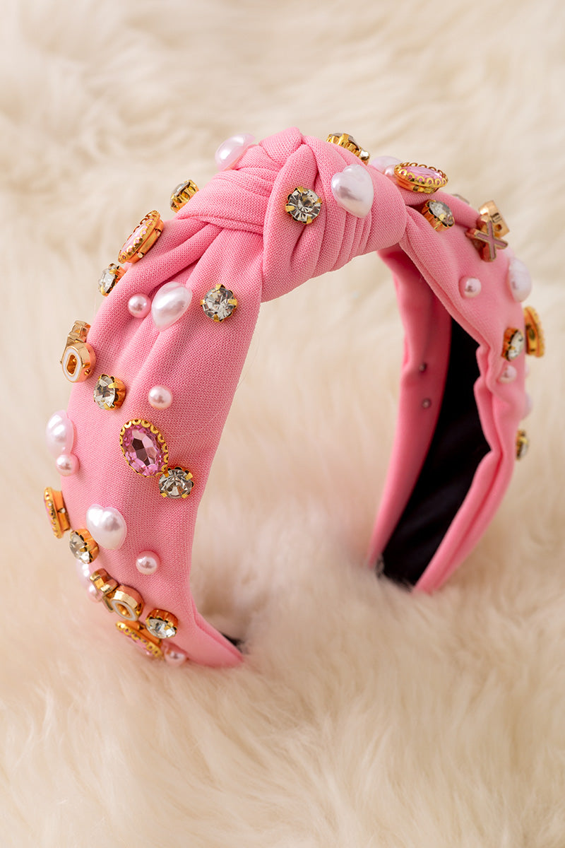 XO XO Rhinestone, bead Valentines headbands.