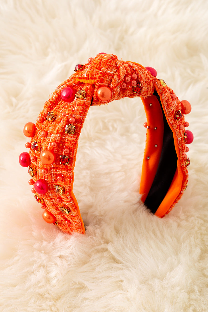 Halloween/Orange beaded girls headbands.