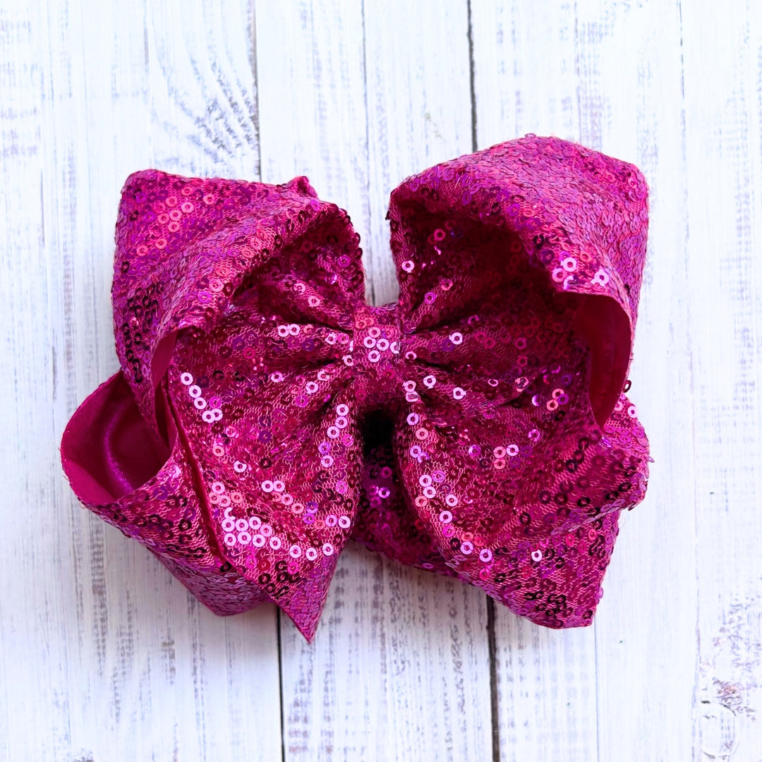 6.5" Double layer sequins hair bows.