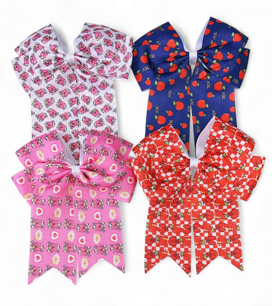 6.25" X 7.5" Back to school hair bows.