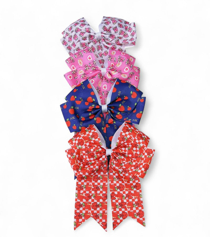 6.25" X 7.5" Back to school hair bows.