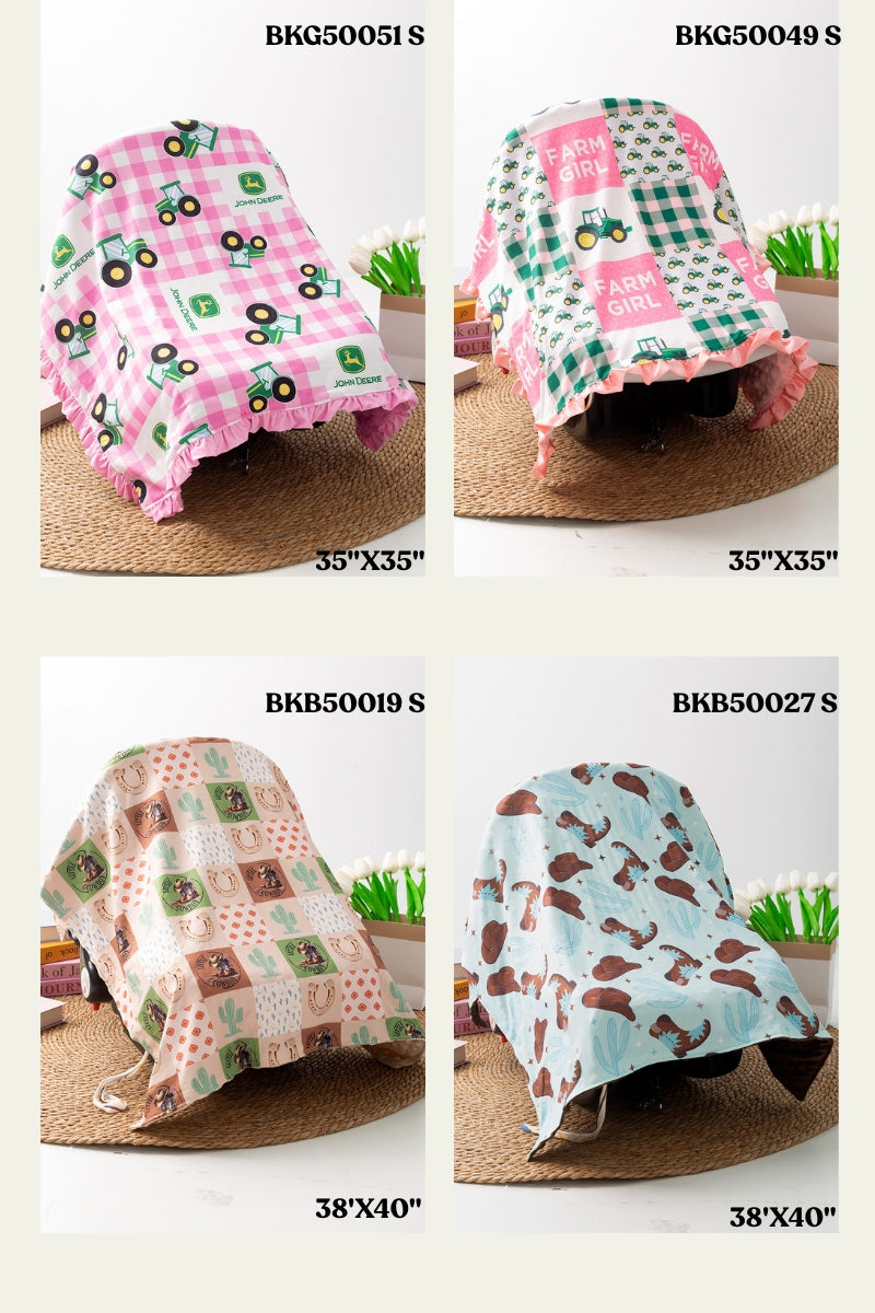 Western printed baby blankets.