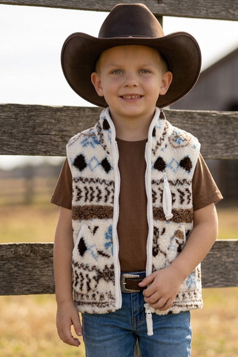 White multi-printed vest. TPG60365 -A-