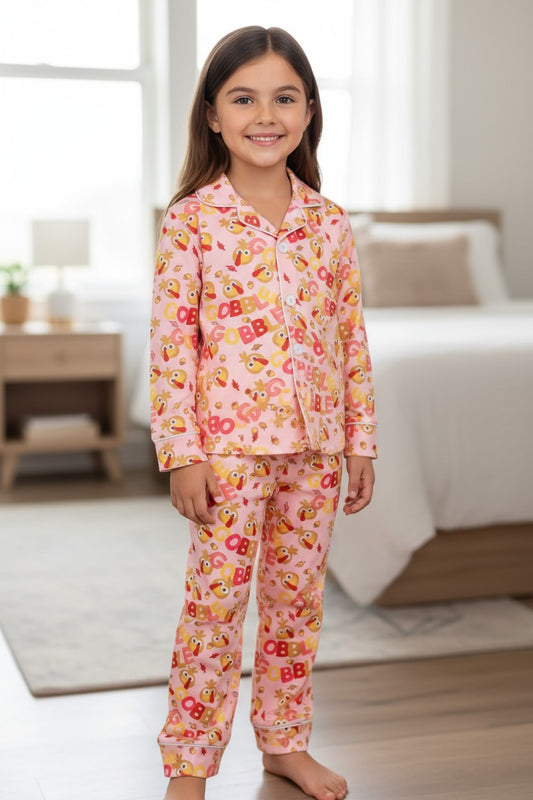 Gobble Gobble! Thanksgiving girls pajamas.