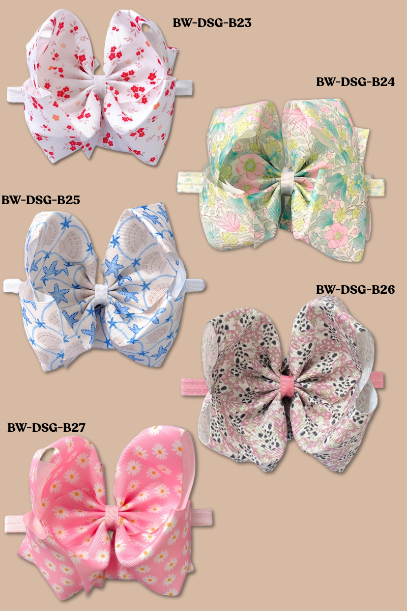 Cute multi printed baby headbands. Available in 5 prints.