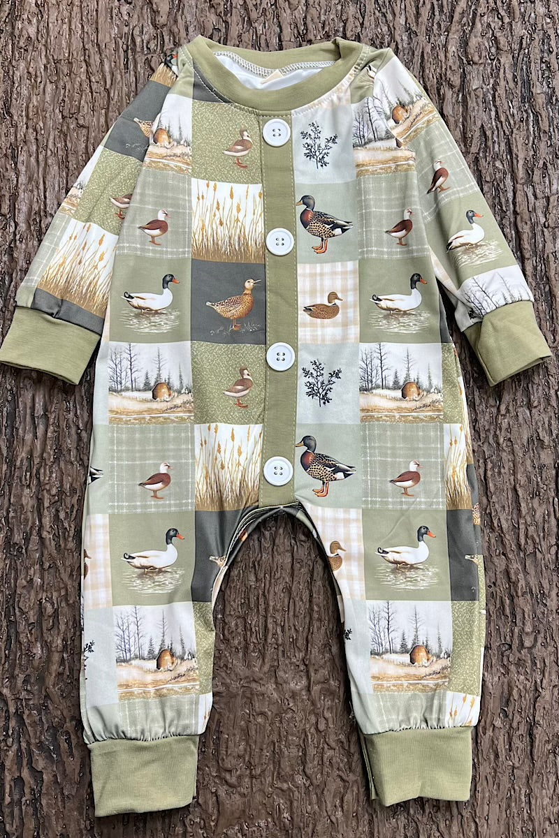 DUCK PATCHWORK PRINTED BABY ROMPER. LR0425-12-A
