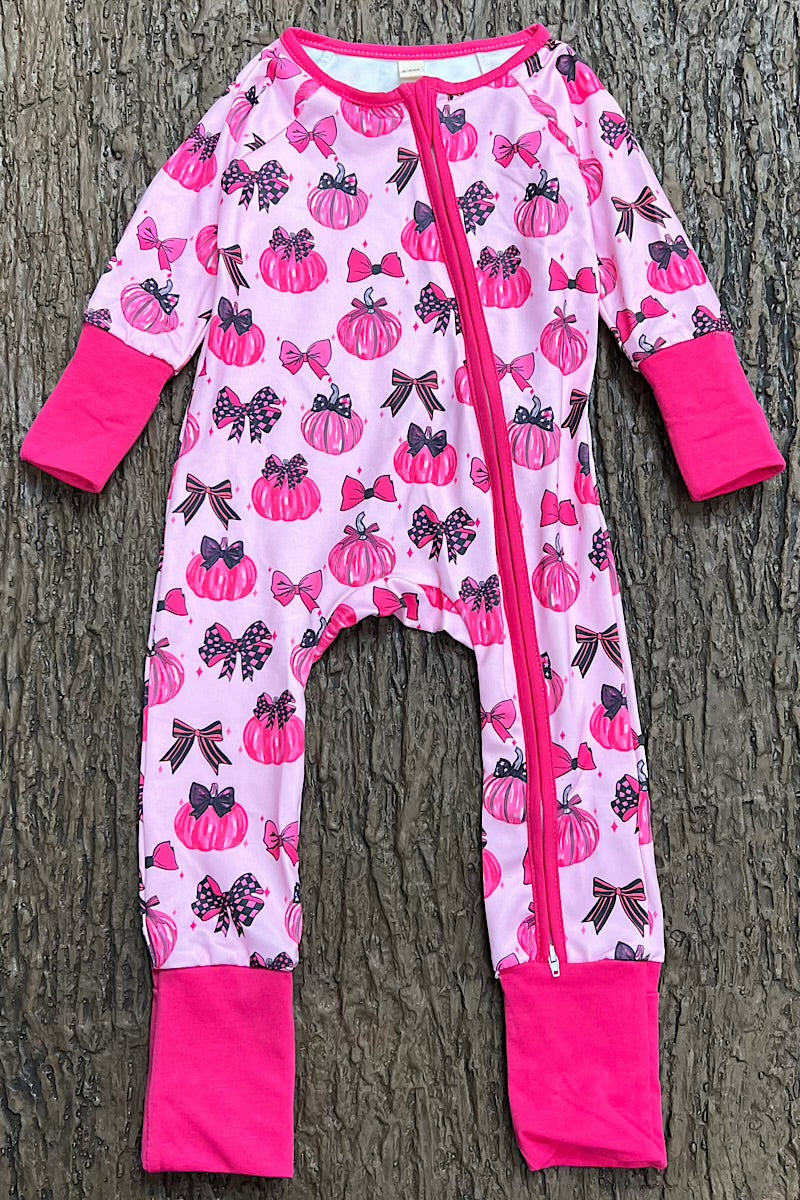 PUMPKIN PRINTED GIRLS BABY ROMPER. LR0505-26-A