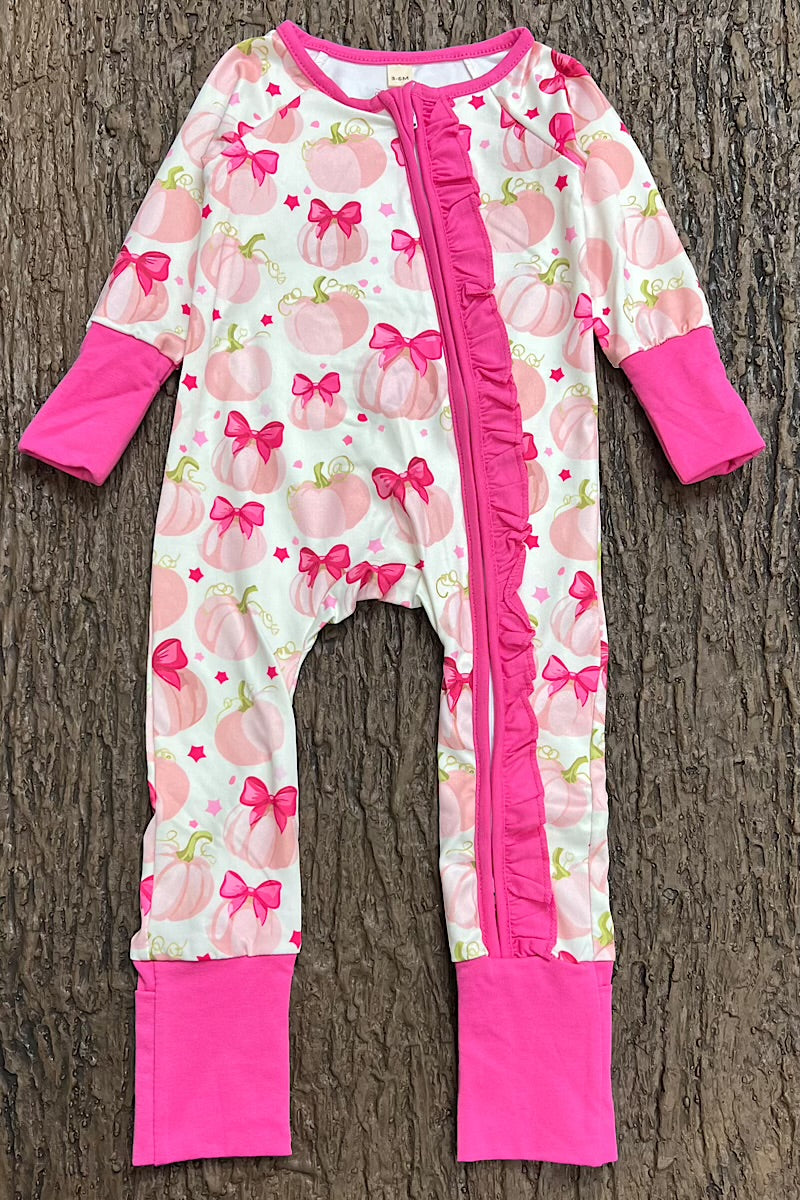 PUMPKIN PRINTED GIRLS BABY ROMPER. LR0505-23-A