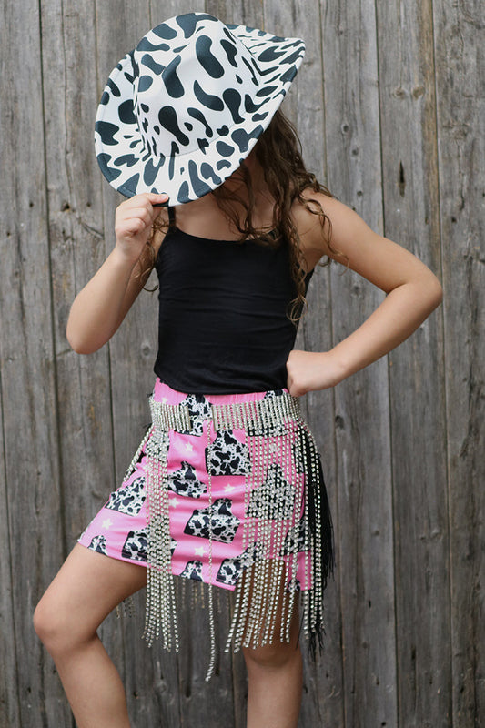aRhinestone fashion belt for girls, available in 2 colors.
