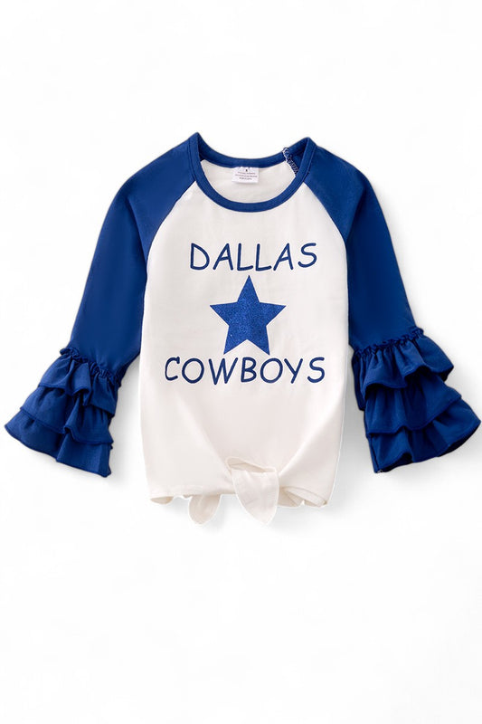 Dallas C*wboys Ruffle Sleeve Top