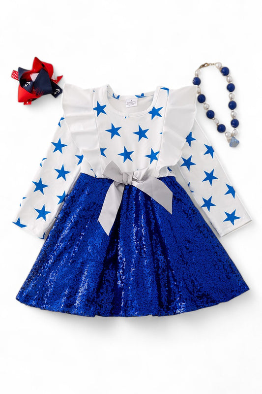 Star Pattern Dress w/ Shimmer Skirt