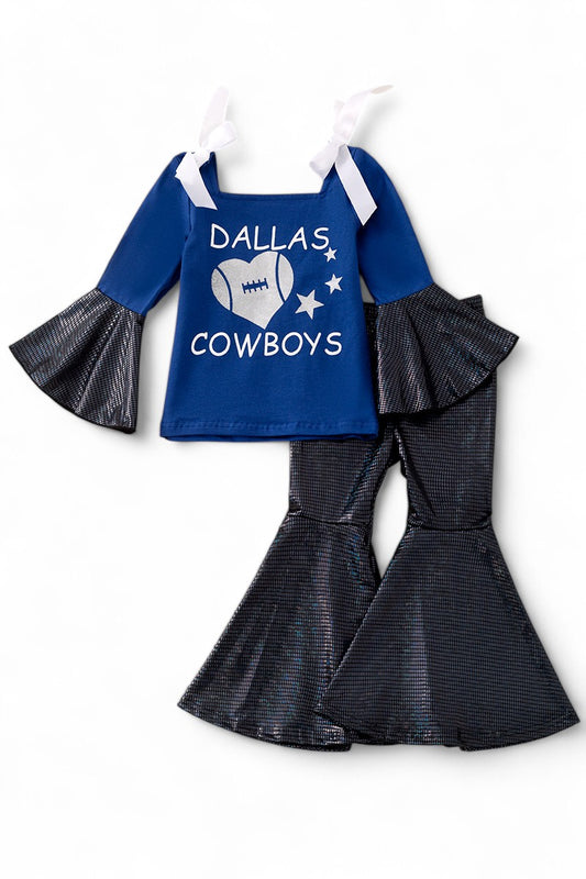 Dallas C*wboys Shimmery Sleeve and Bell Pants Outfit