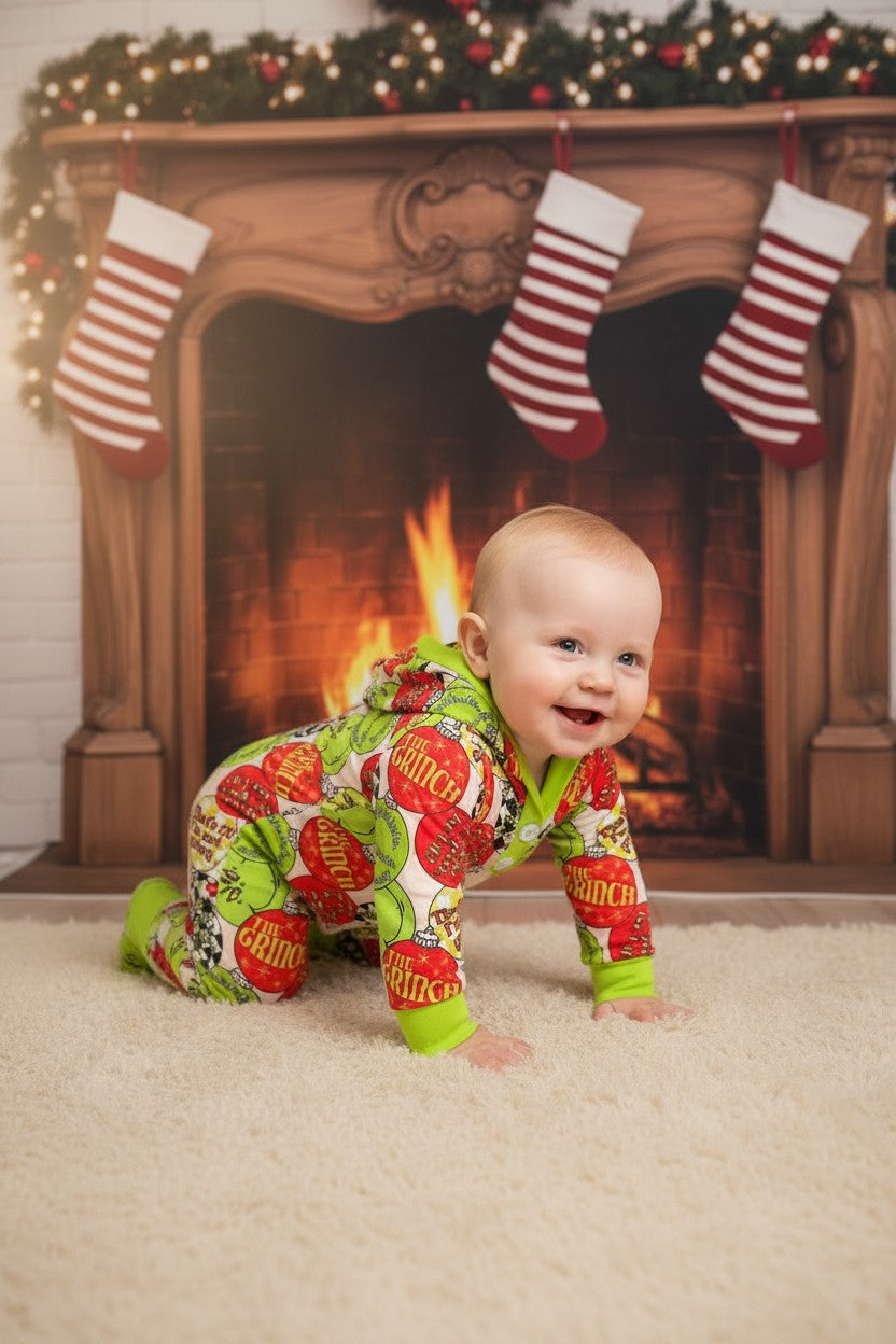 Character ornament printed baby bodysuit. LR0423-9-M-