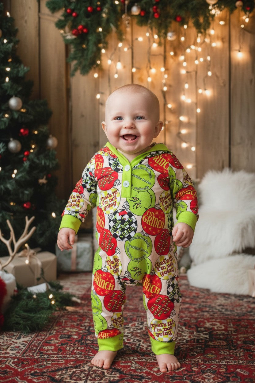 Character ornament printed baby bodysuit. LR0423-9-M-