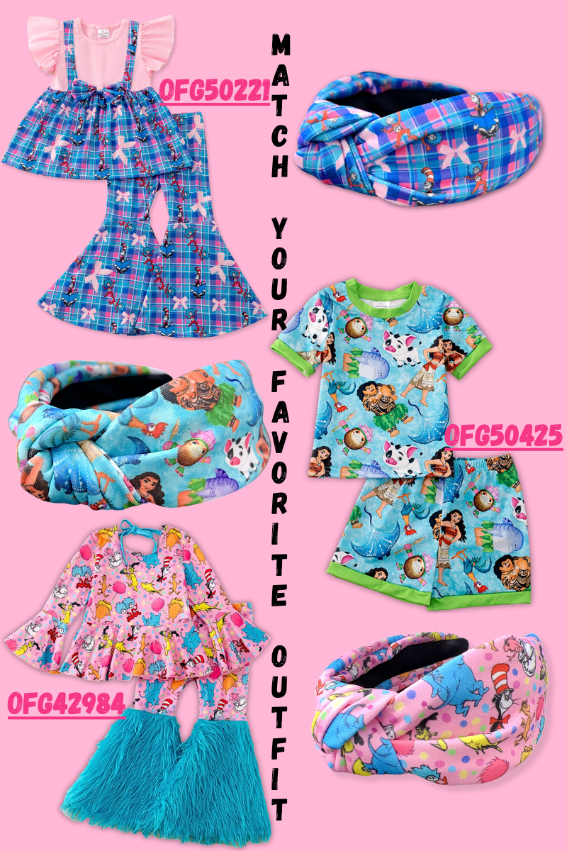 Printed Girls headbands. Hb-2025-A1
