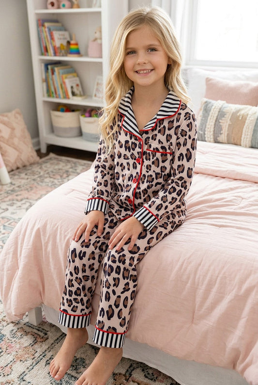 Animal printed girls pajamas PJG60350 A-