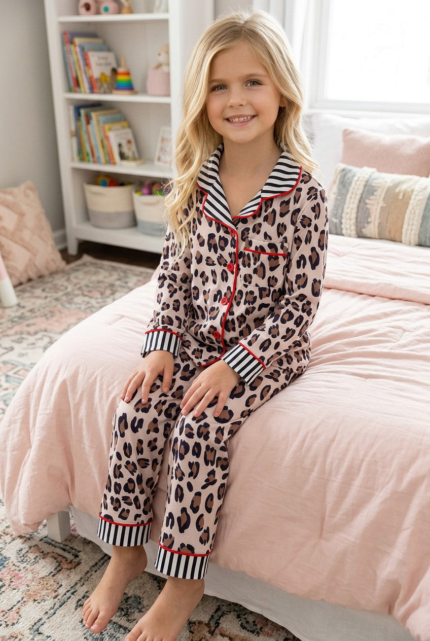 Animal printed girls pajamas PJG60350 A-